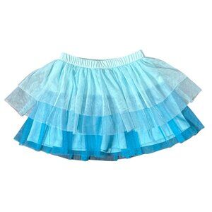 Girls Justice Layered Tulle Skirt-Shorts Combo Size 8 Aqua & Teal Blue